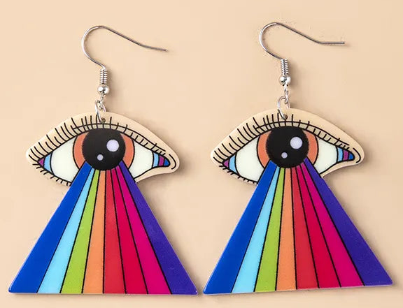Rainbow Eye Earrings