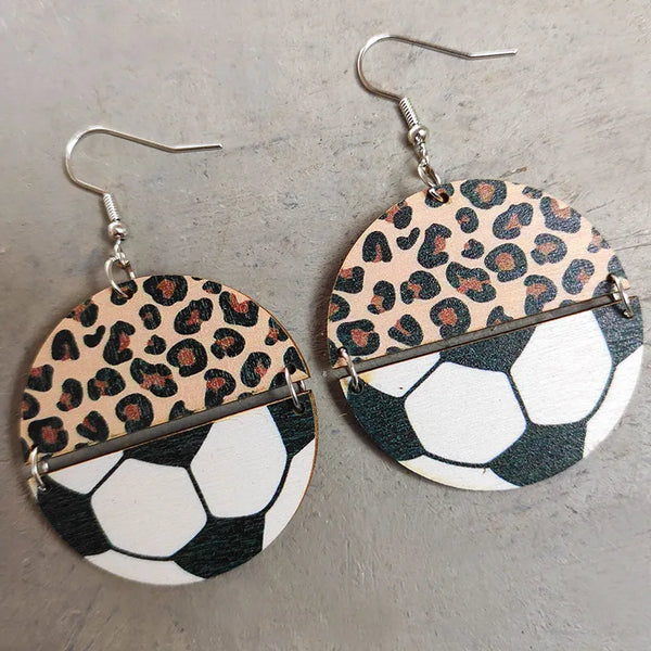 Leopard Soccer Earrings