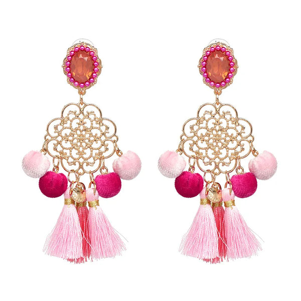 Pink Mandala Earrings