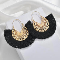 Black Boho Fringe Earrings