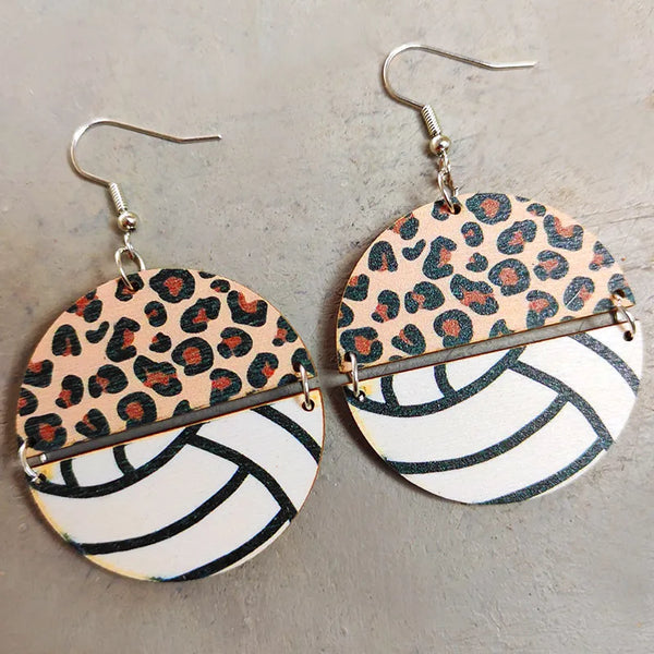 Leopard Volleyball Earrings