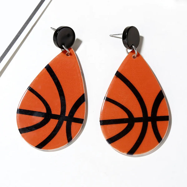 Acrylic Basketball Earrings