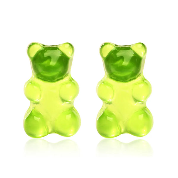 Green Gummy Bear Earrings