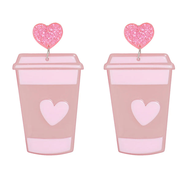 Pink Coffee Earrings