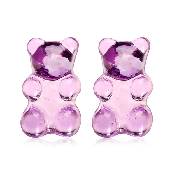 Purple Gummy Bear Earrings