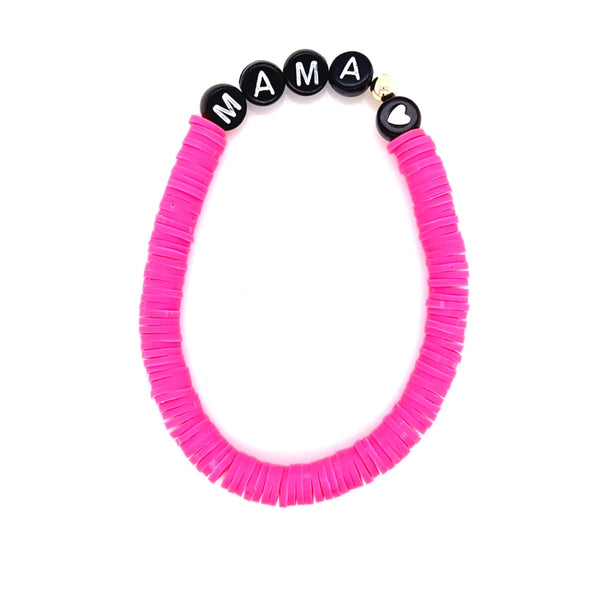 Bright Pink Mama Heishi Bracelet