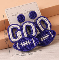 Blue Football Go Earrings
