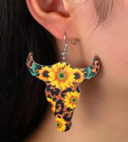 Sunflower Bull Earrings