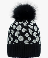 Black Leopard Beanie