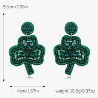 Seed Bead Clover Earrings