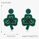 Seed Bead Clover Earrings