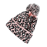 Pink Leopard Beanie