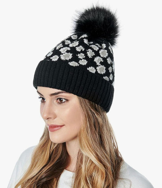 Black Leopard Beanie