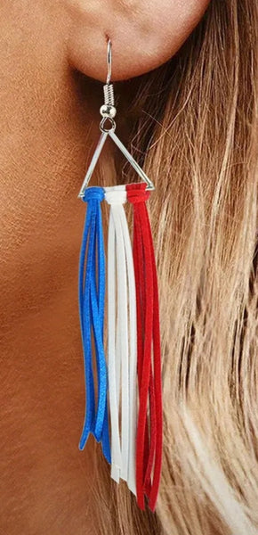 4th of July Tassel Earrings