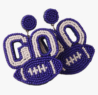 Blue Football Go Earrings