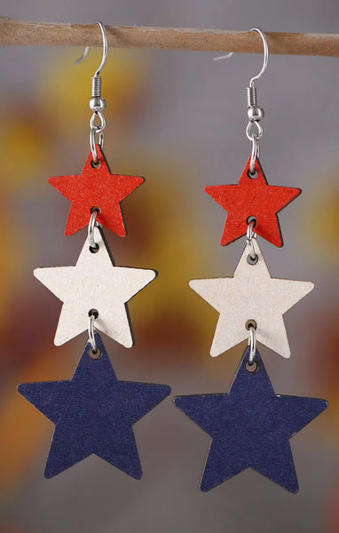 Red, White & Blue Star Earrings