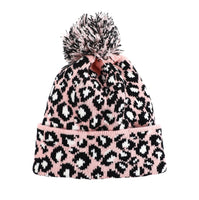 Pink Leopard Beanie