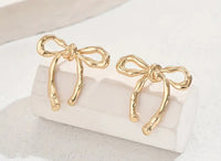 Gold Bow Earrings