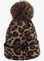 Tan Leopard Beanie