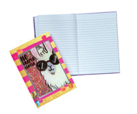 Llama Moving Glitter Journal
