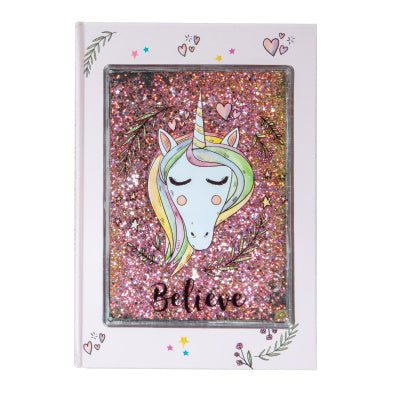 Unicorn Moving Glitter Journal