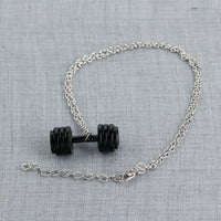Black Dumbbell Necklace