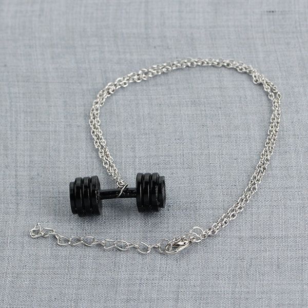 Black Dumbbell Necklace