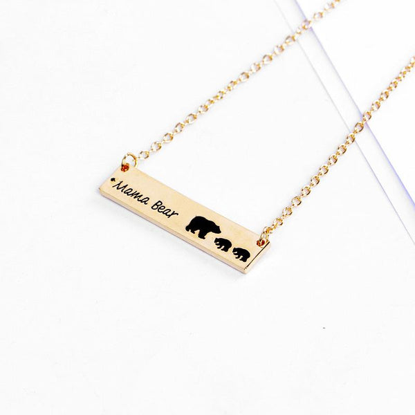 Mama Bear Necklace - 2 Cubs