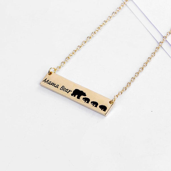 Mama Bear Necklace - 3 Cubs
