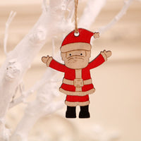 Wood Santa Ornament