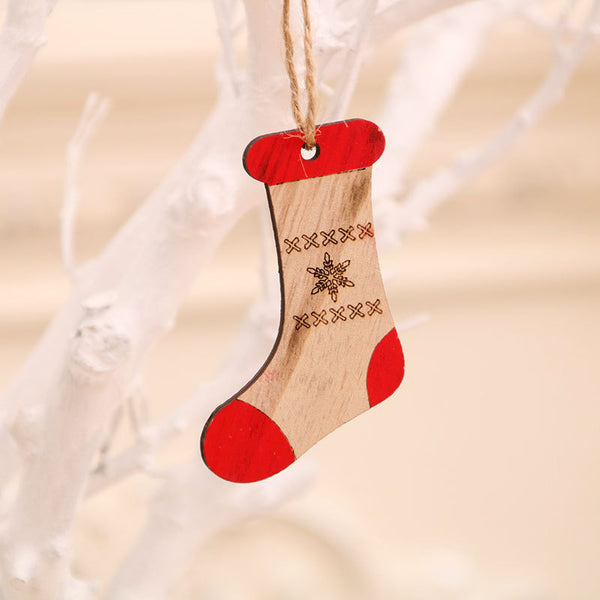 Wood Stocking Ornament
