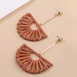 Wooden Half Circle Earrings