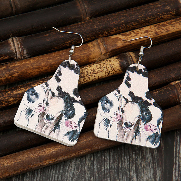 Dairy Cow Tag Earrings