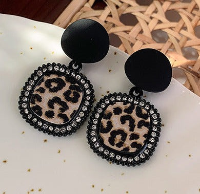 Square Leopard Earrings