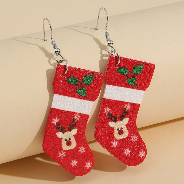 Reindeer Stocking Earrings