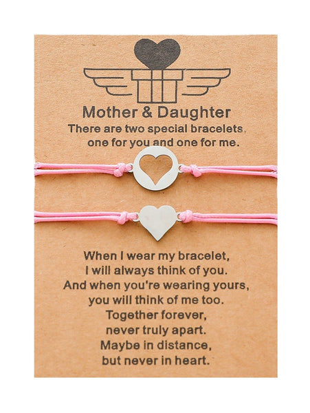 Pink Mother Daughter Bracelet Card