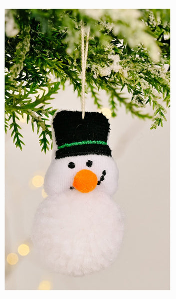 Snowman Pom Pom Ornament