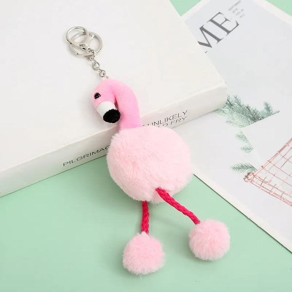 Pastel Pink Flamingo Keychain