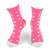 Women's Breast Ribbons & Hearts Novelty Socks