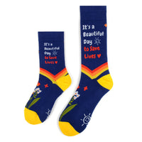 Men's Health Care - It's A Beautiful Day To Save Lives - Novelty Socks