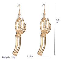 Gold Skeleton Hand Earrings