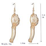 Gold Skeleton Hand Earrings