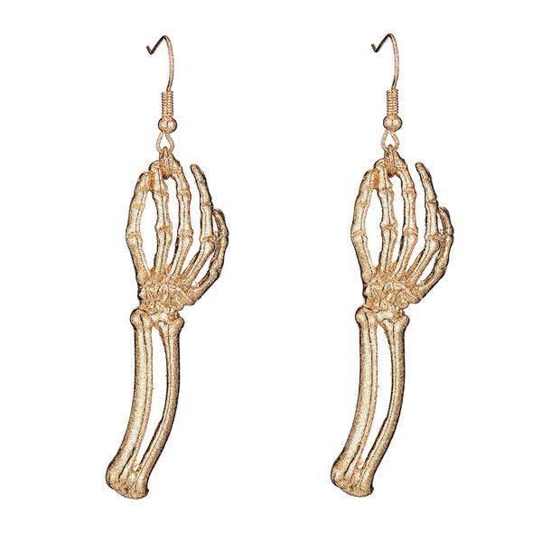 Gold Skeleton Hand Earrings