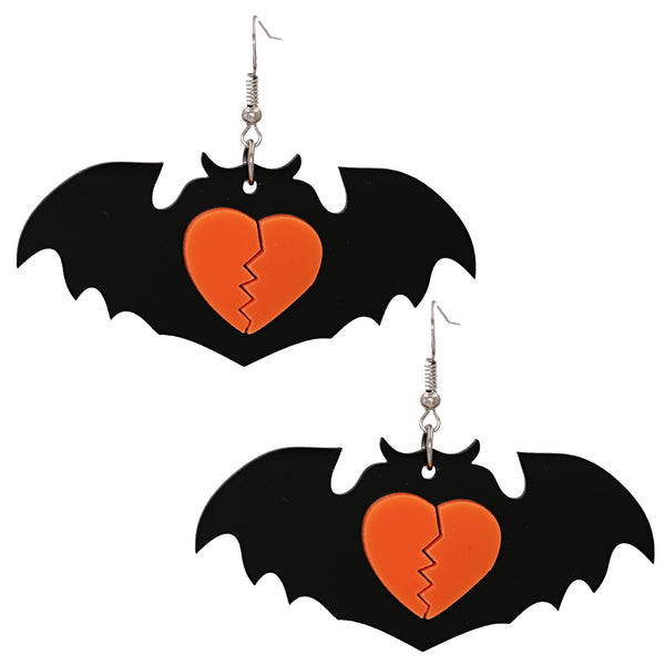 Broken Heart Bat Earrings