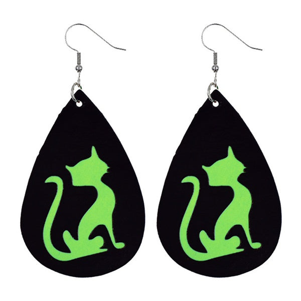 Neon Cat Earrings