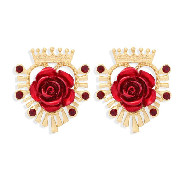 Rose Crown Stud Earrings