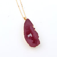 Maroon Geode Necklace