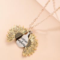 You Are My Sunshine Sunflower Necklace - Gold