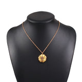 You Are My Sunshine Sunflower Necklace - Gold