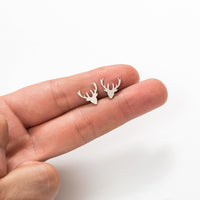 Silver Buck Head Earrings